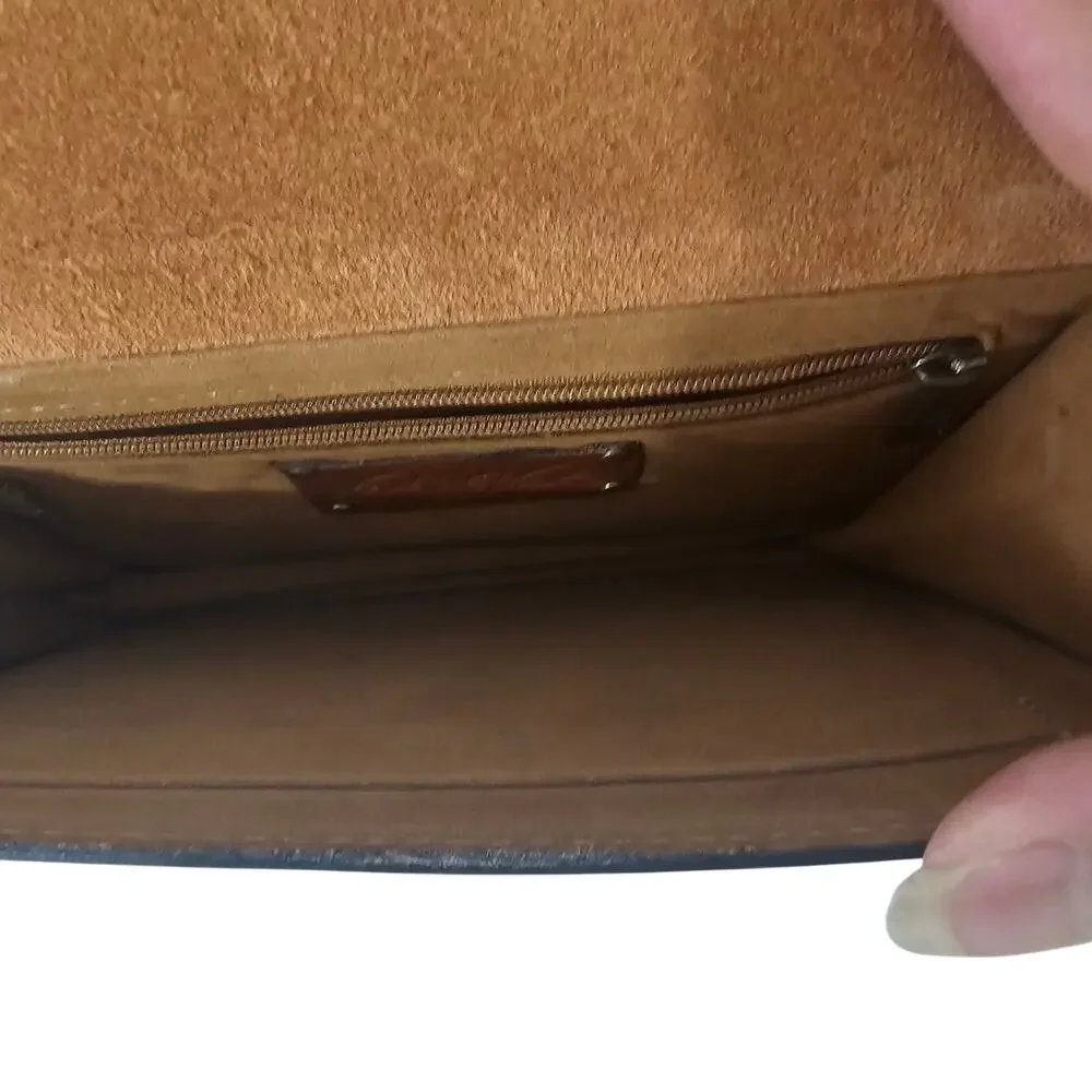 Patricia Nash Crossbody Purse  Brown  Leather Ajustable Strap *Read